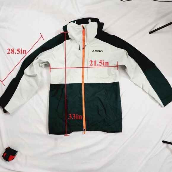 Adidas Terrex Post-Consumer Snow Jacket 'White Green' HC7727 - Men's Small - Picture 16 of 16